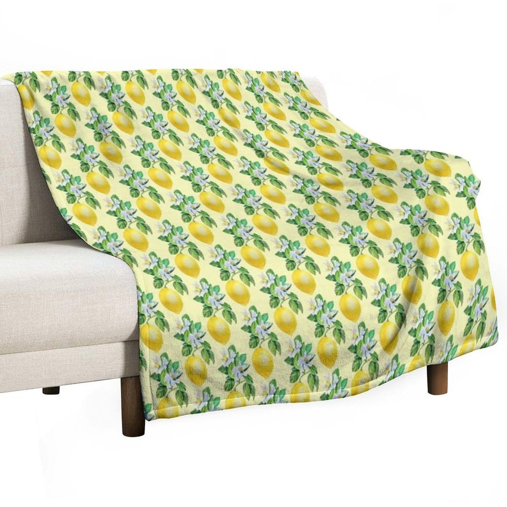 Lemon in Bloom Anti-pilling Throw Blanket