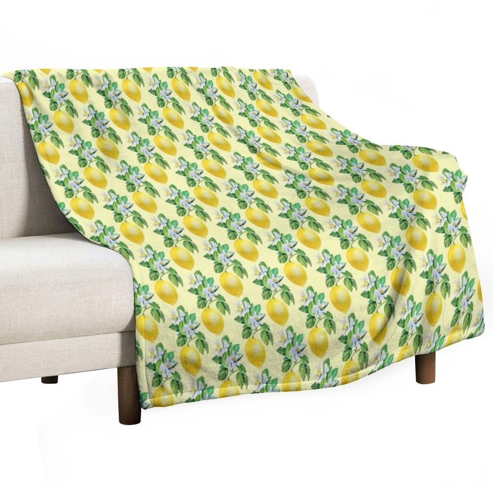 Lemon in Bloom Anti-pilling Throw Blanket