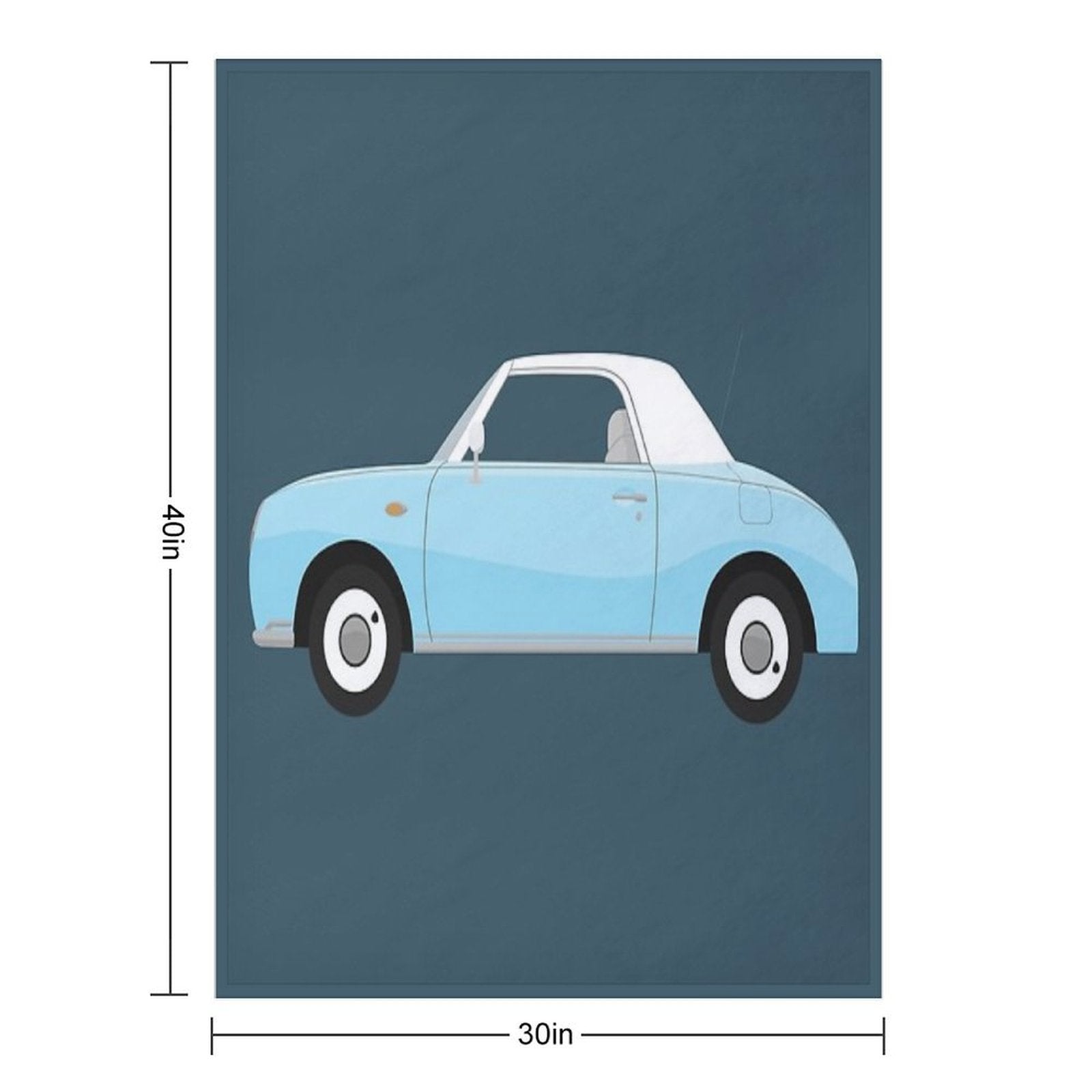 Pale Aqua Nissan Figaro Plush Throw Blanket