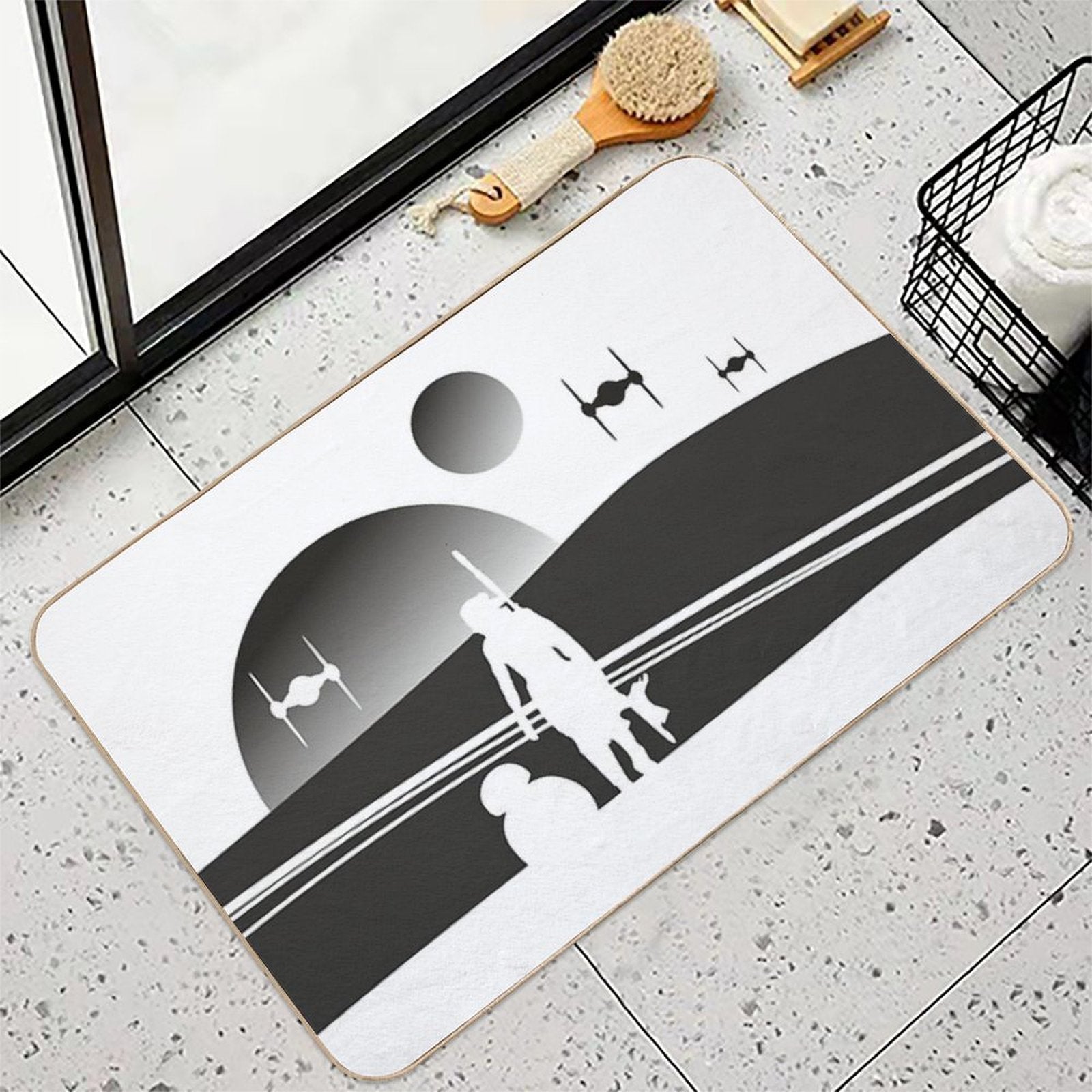 TATOOINE SUNSET BLACK  Versatile Bath Mat