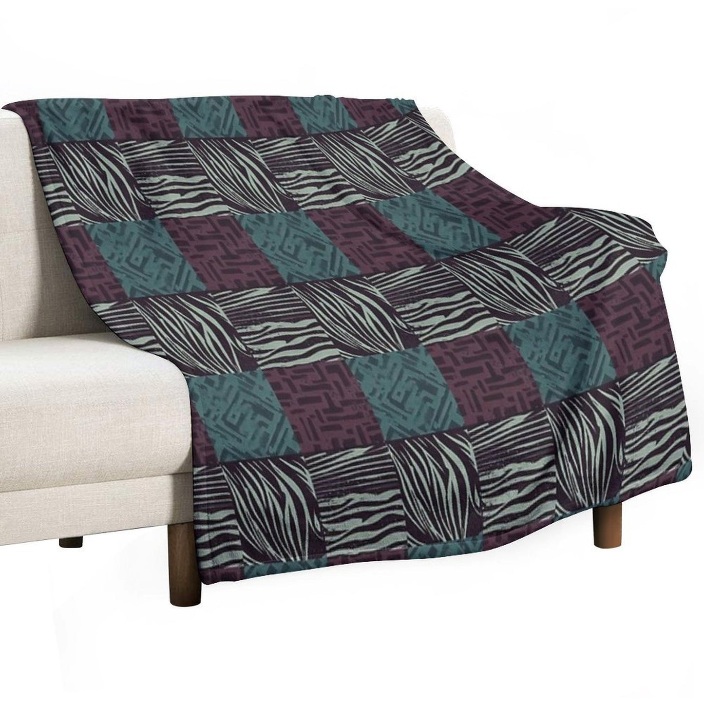 Zebra Grunge Patchwork Travel-friendly Throw Blanket