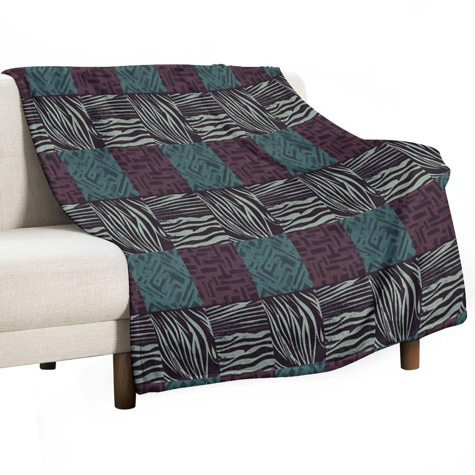 Zebra Grunge Patchwork Travel-friendly Throw Blanket