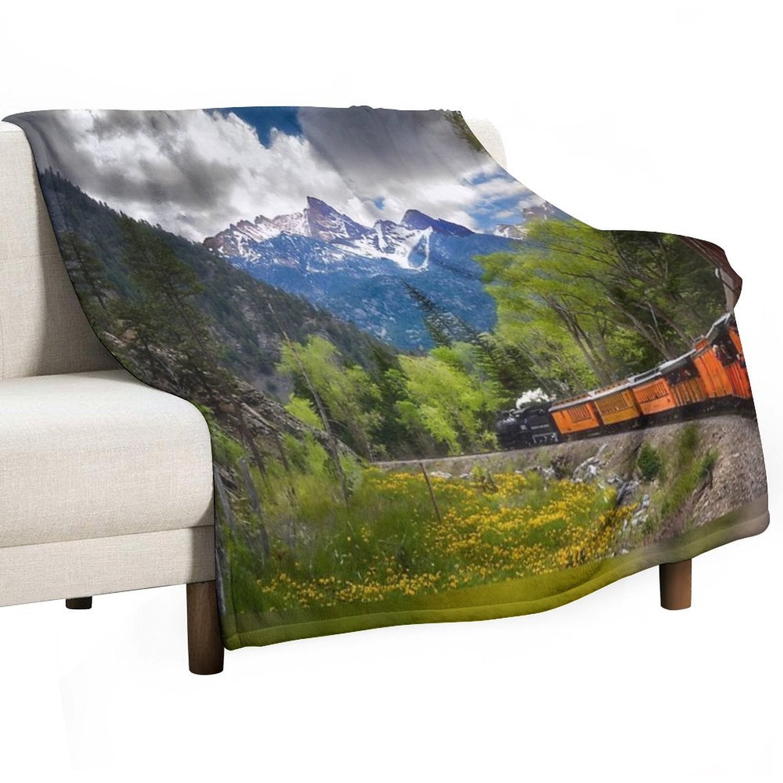 Durango & Silverton Railway Train - Colorado Sustainable Throw Blanket