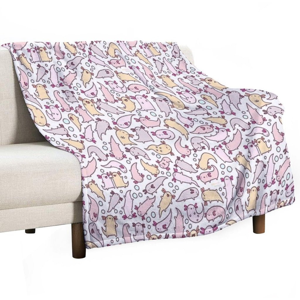 Adorable Axolotls Durable Throw Blanket