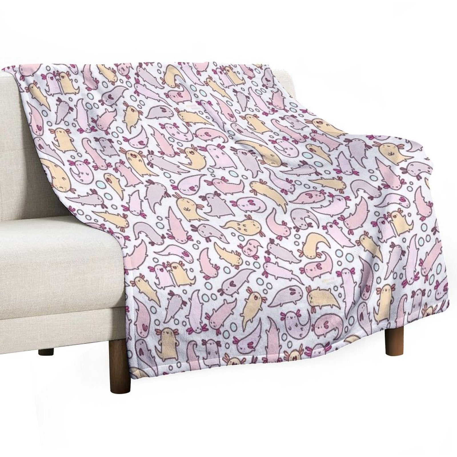 Adorable Axolotls Durable Throw Blanket