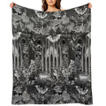 Dark Gothic Vampires Crypt Graves Bats Skulls Pattern by Moose Disco Comfort Throw Blanket