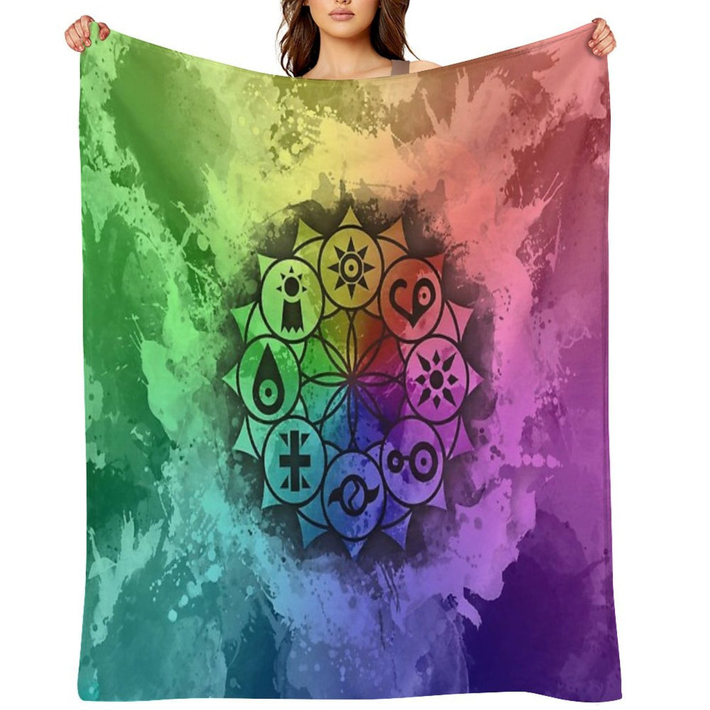 Digimon Mandala Paint Compact Throw Blanket