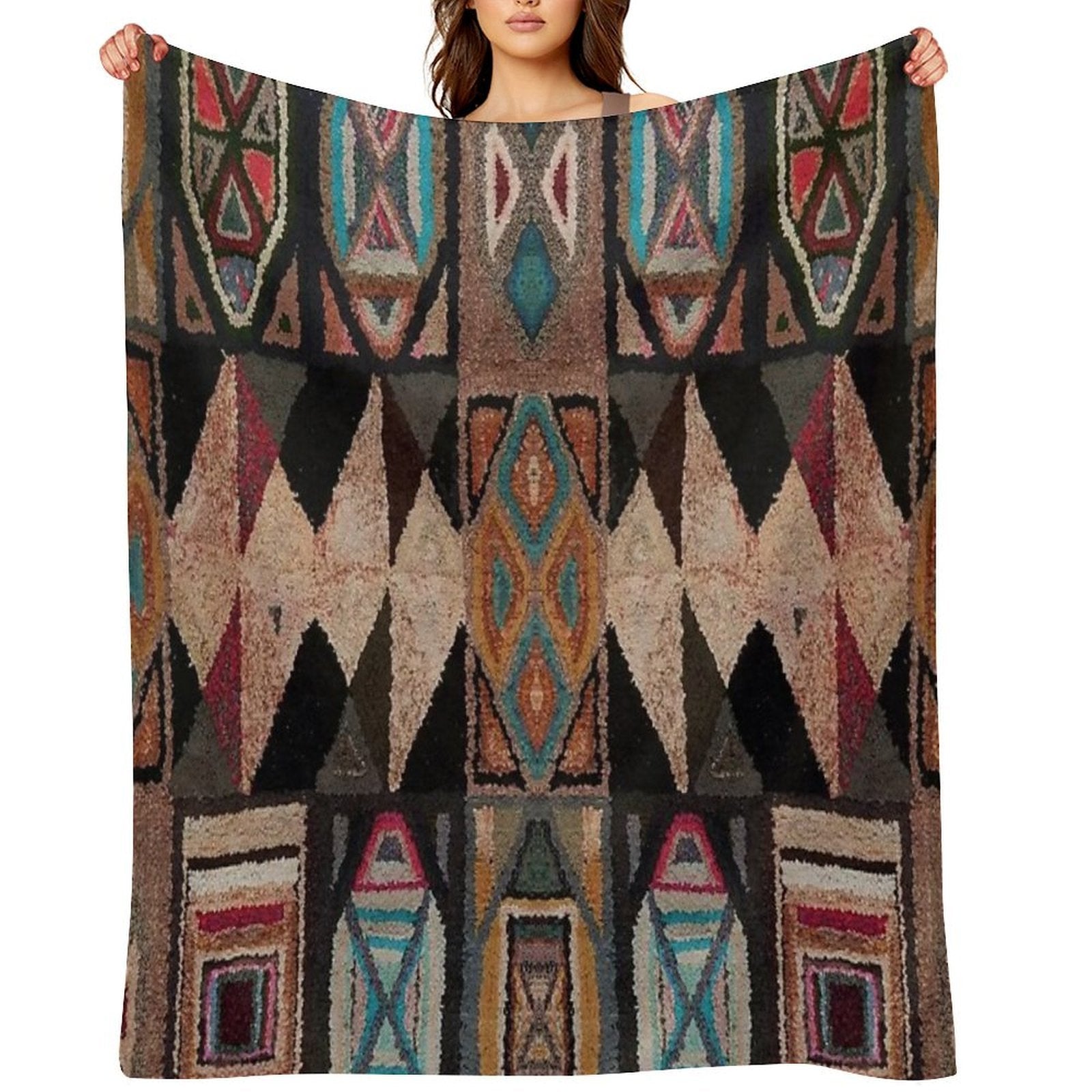 Abstract Bohemian Design Durable Throw Blanket