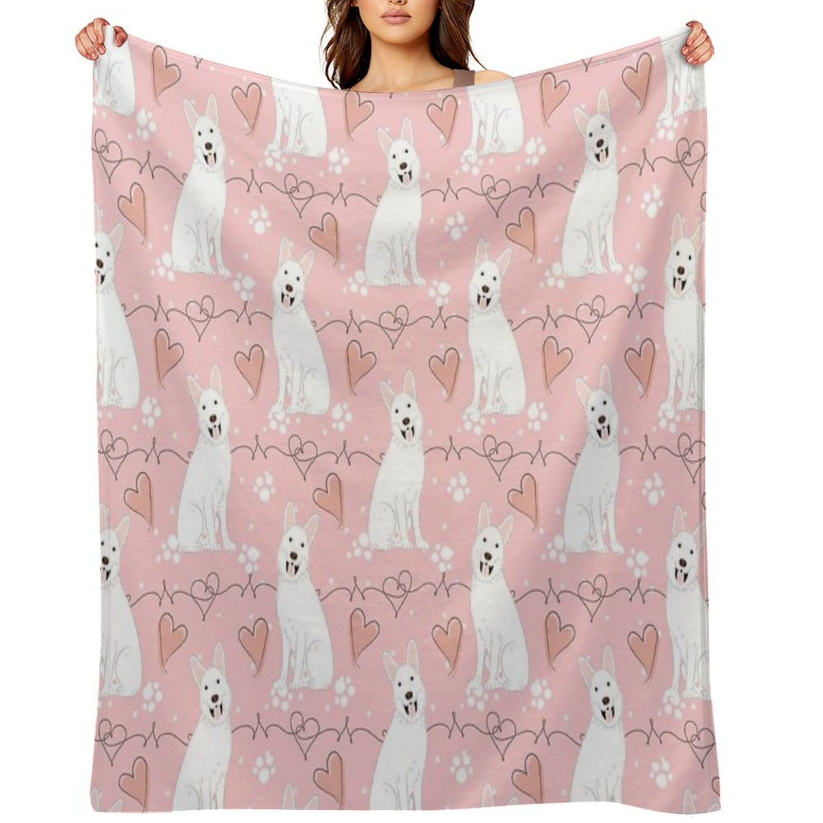 LOVE White German Shepherd Premium Throw Blanket