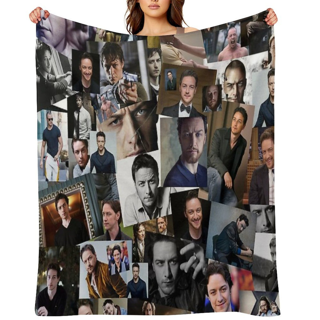 James McAvoy Seamless Abstract Photo Collage Velvety-soft Throw Blanket
