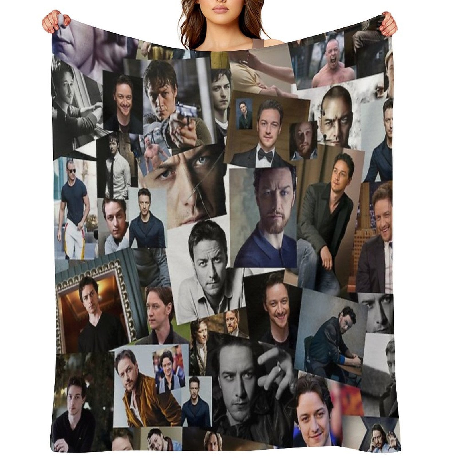 James McAvoy Seamless Abstract Photo Collage Velvety-soft Throw Blanket