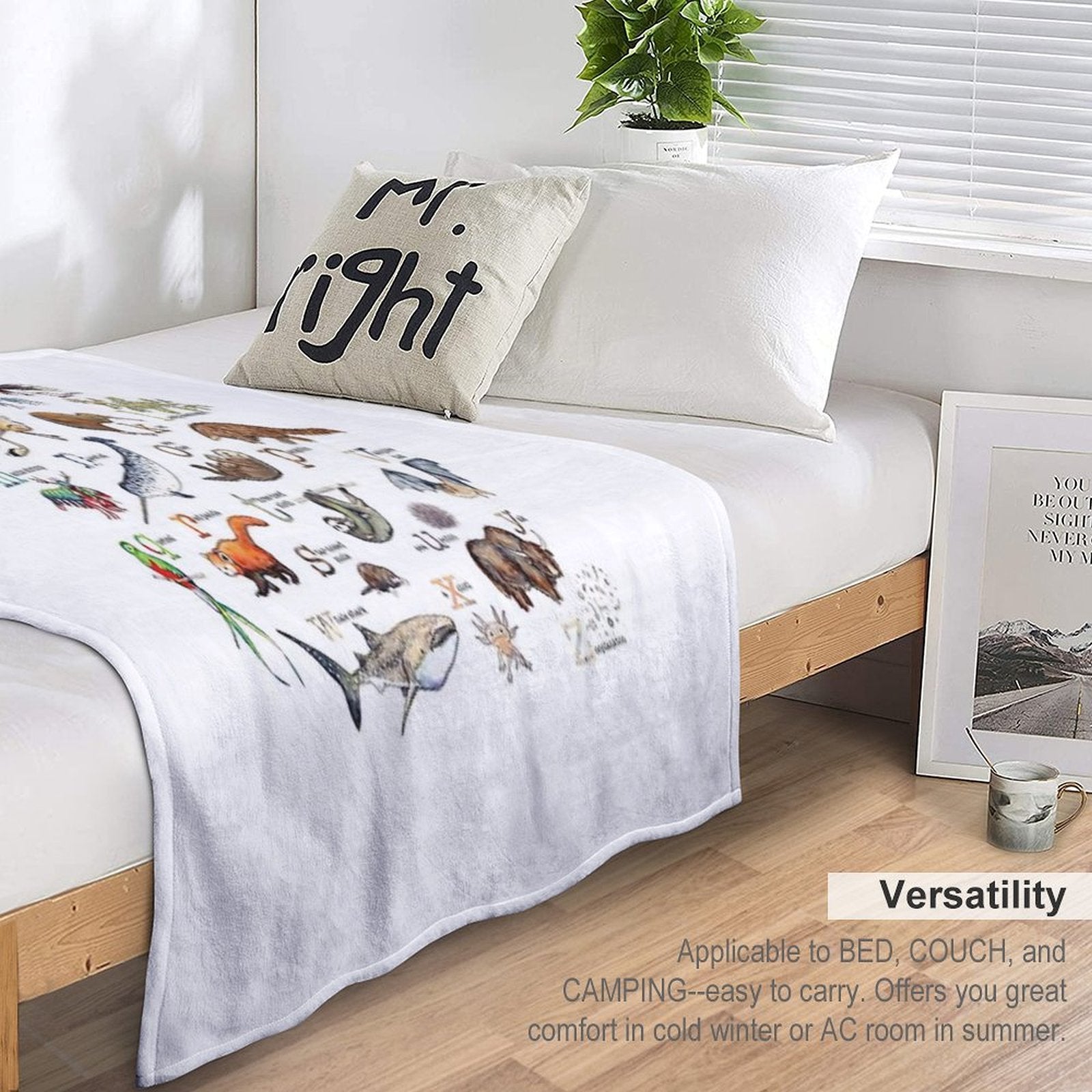 A to Z of Amazing Animals Eco-conscious Throw Blanket