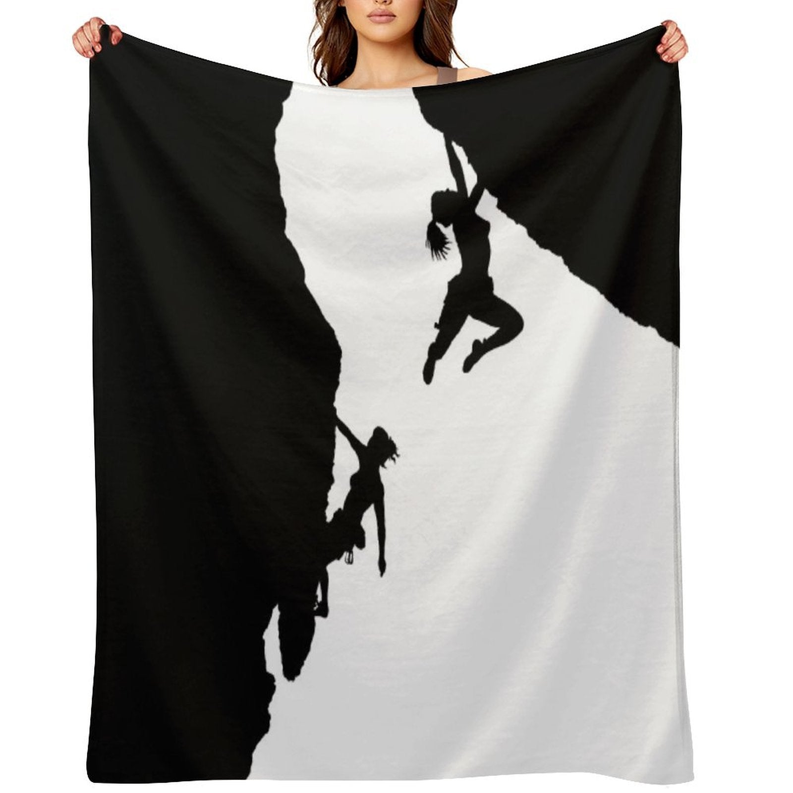 Women Rock Climbing Premium Throw Blanket