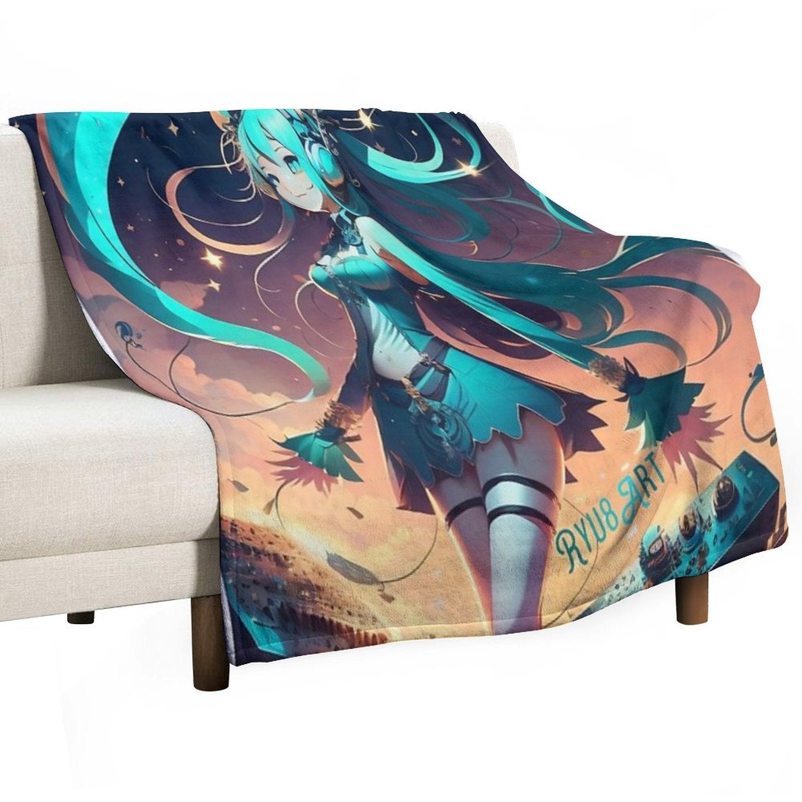 Hatsune Miku Shrink-resistant Throw Blanket