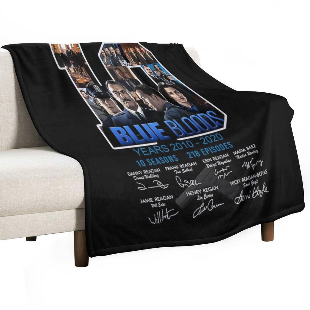 Blue Bloods Year 2010 – 2020 10 Seasons 218 Episodes Signatures Shirt Anti-pilling Throw Blanket