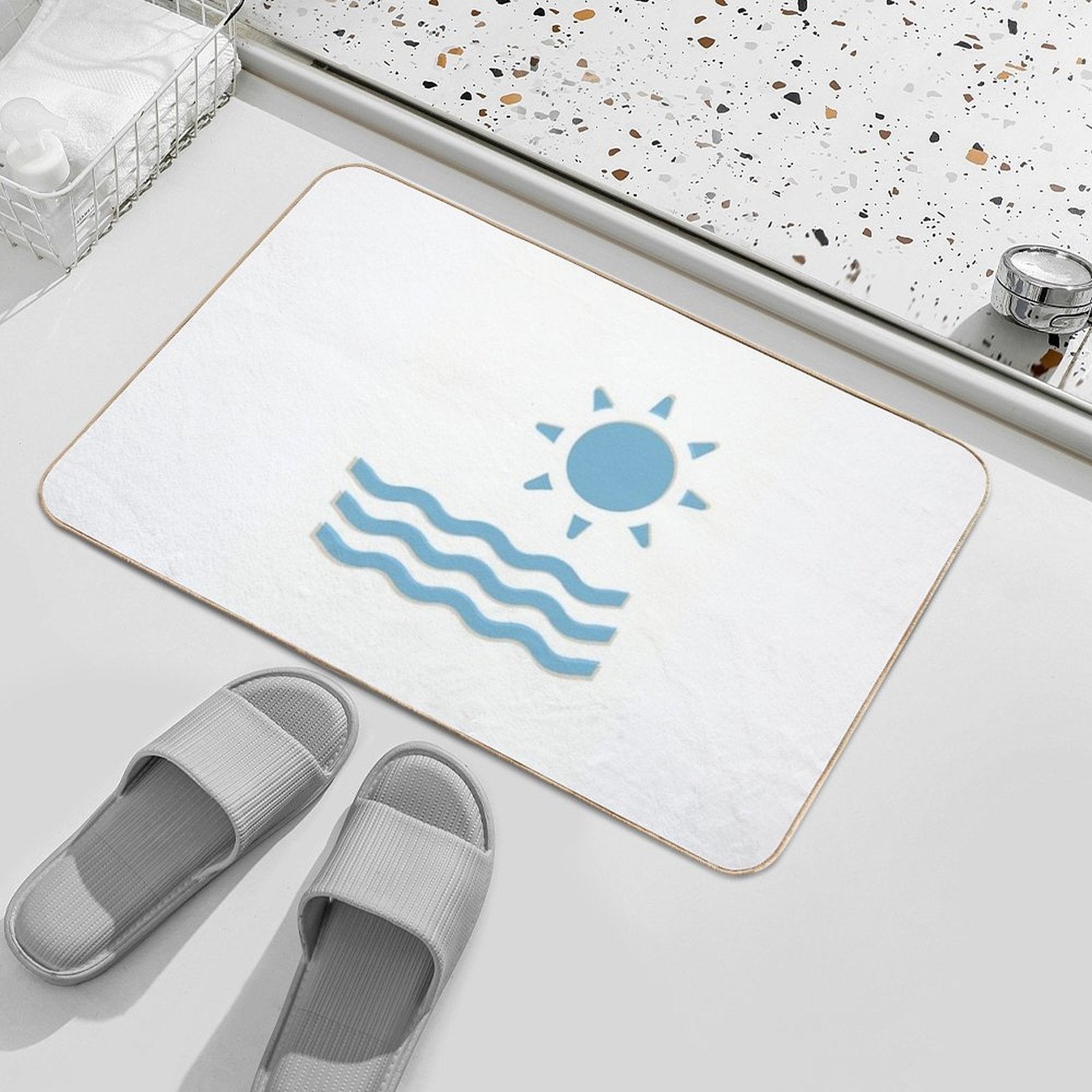 Welcome Summer Abstract, Hot Summer 2023, Summer Sunset, Beach Day Durable Bath Mat