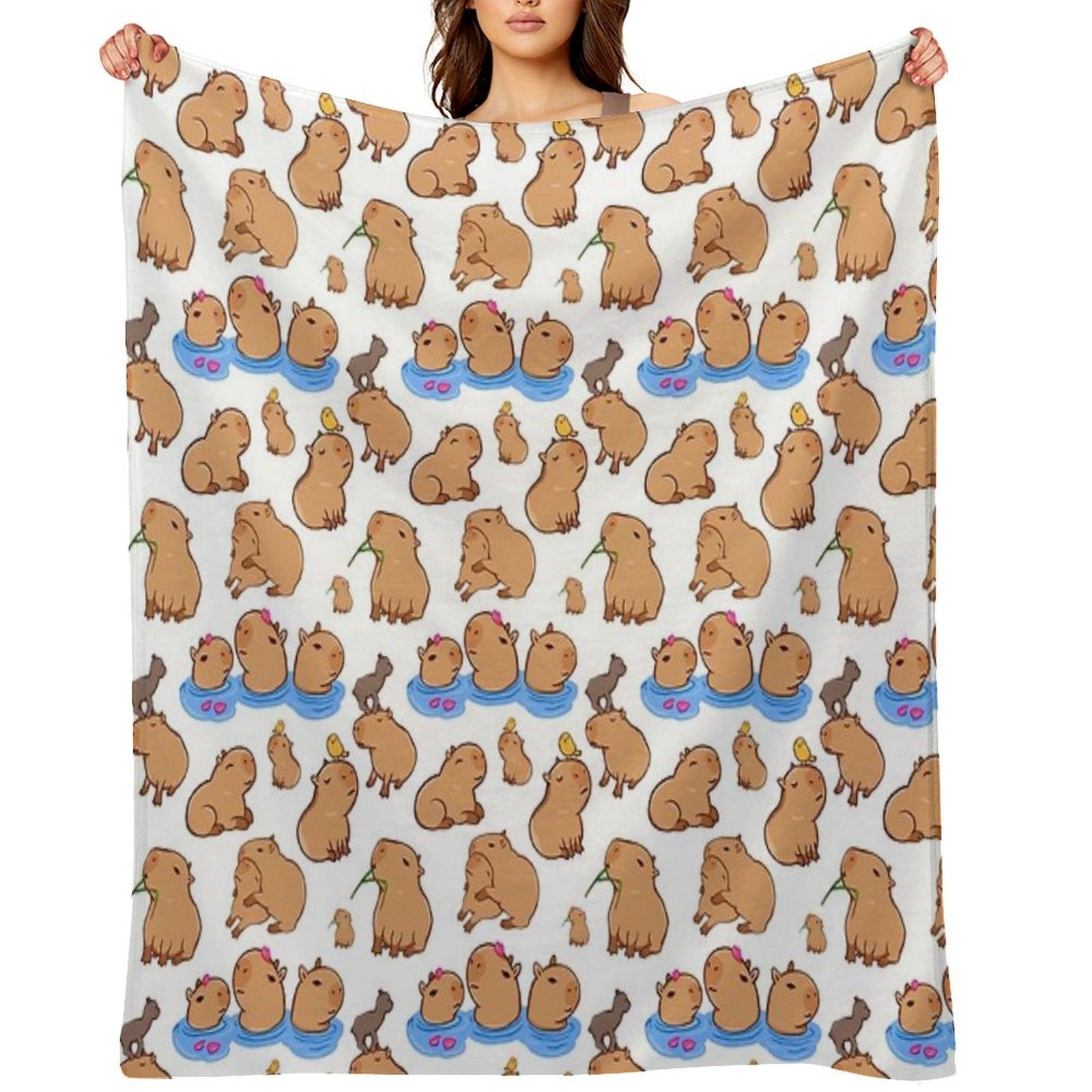 Capybara Pattern Premium Throw Blanket