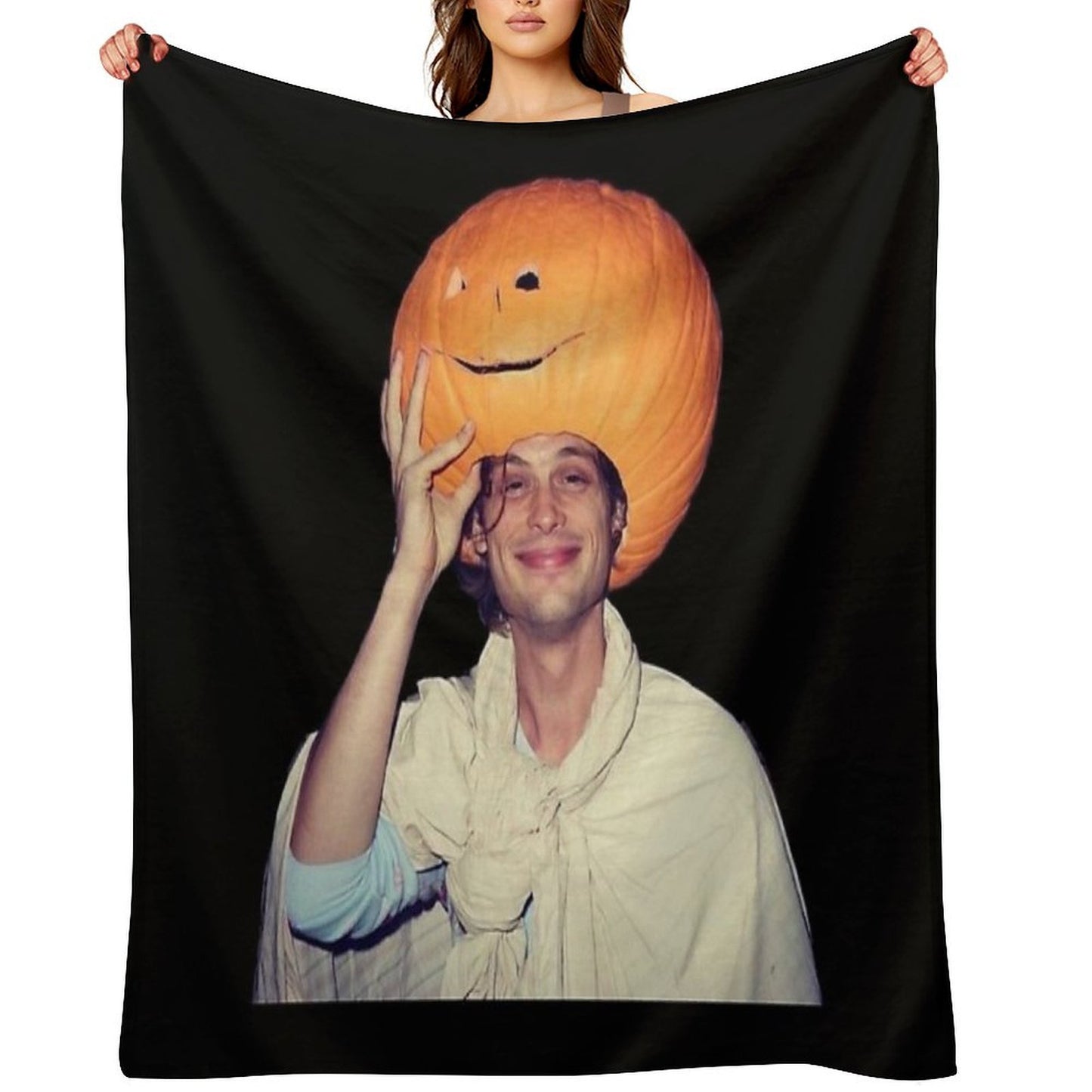 Mgg And A Pumpkin Plush Throw Blanket