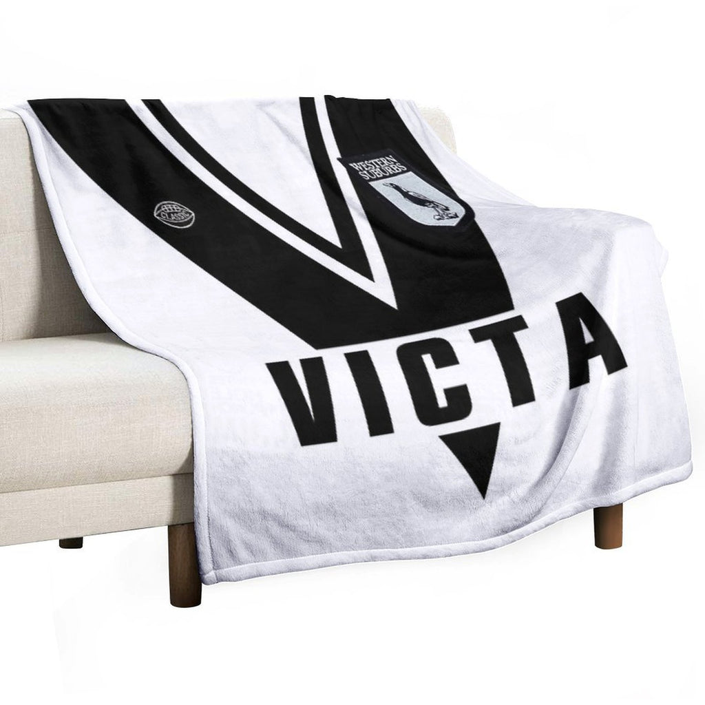 WESTERN SUBURBS MAGPIES 1980 RUGBY LEAGUE JERSEY Wrinkle-free Throw Blanket