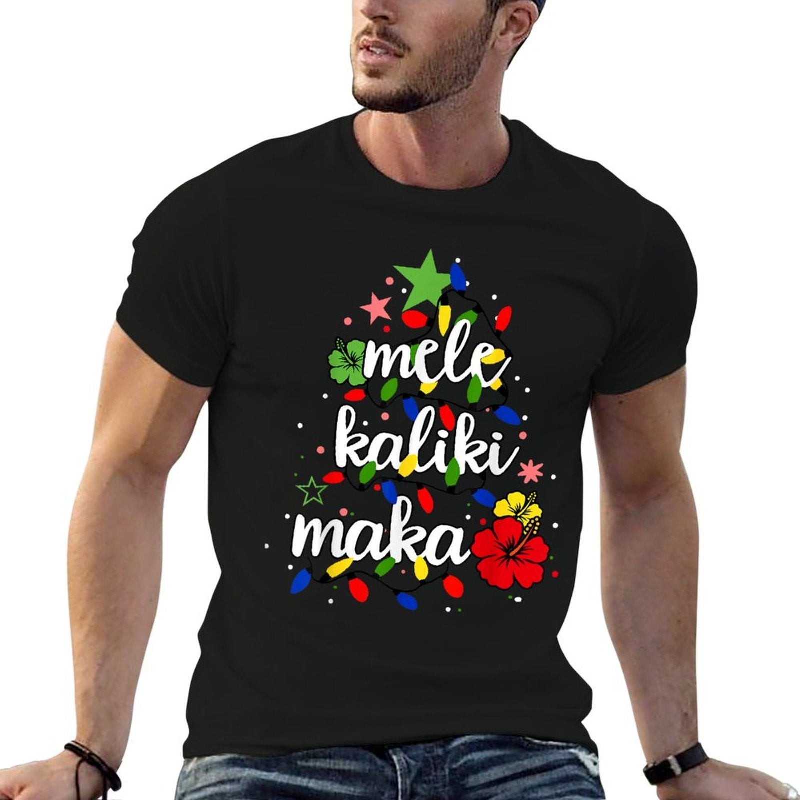 Mele Kalikimaka Kids Toddler Christmas Tree Hawaiian  Summer-ready Fabric T-Shirt