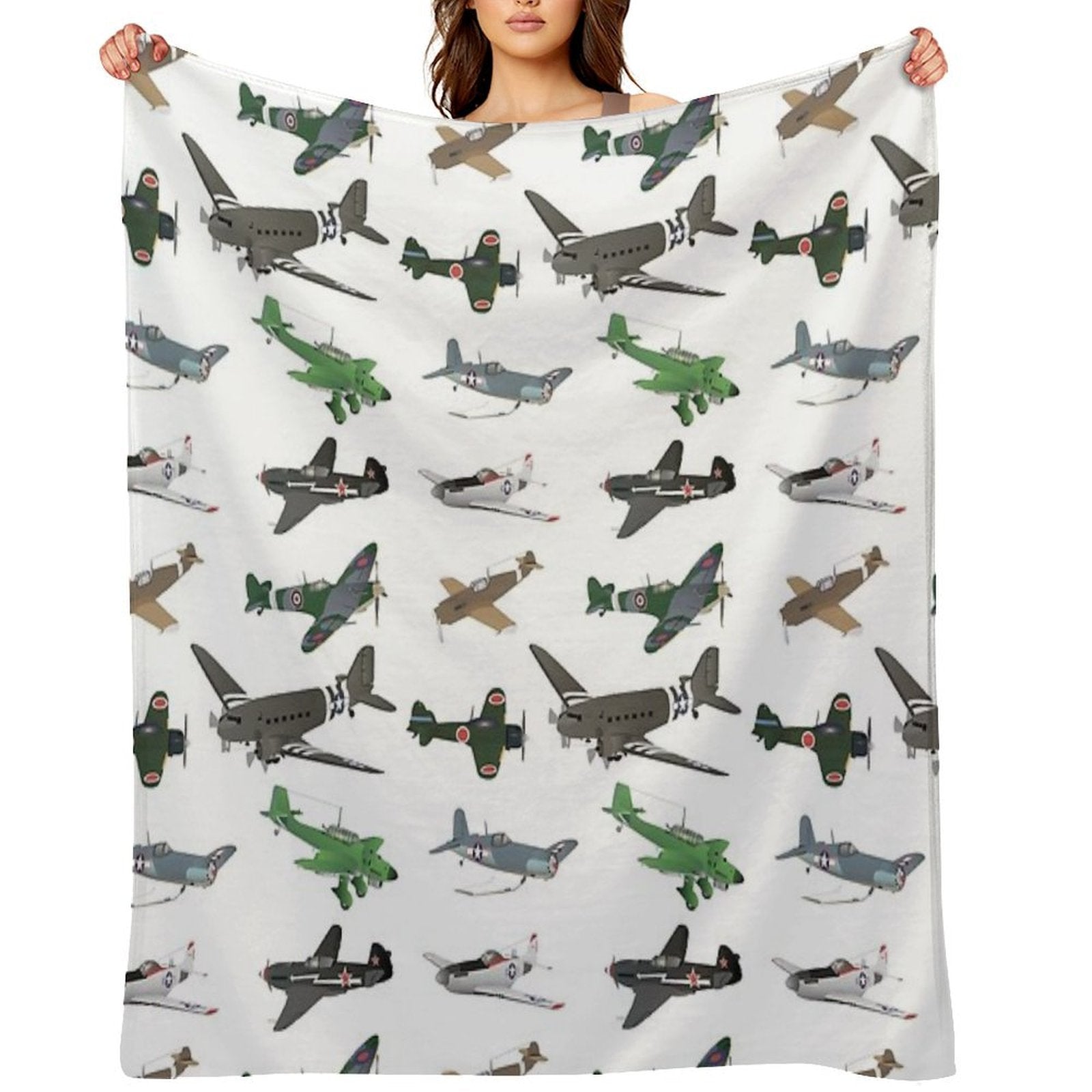 Multiple WW2 Airplanes Premium Throw Blanket