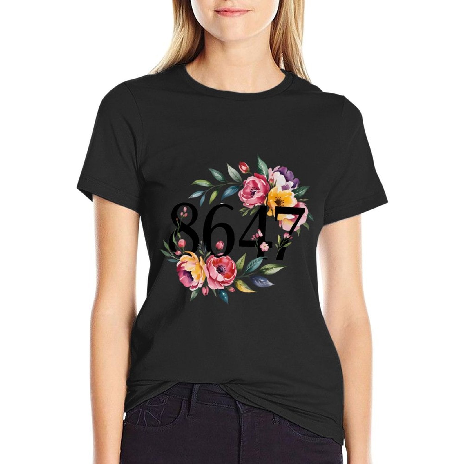 8647 Subtle Resistance Boho Style Watercolor 86 47 Resist  Rolled Sleeves T-Shirt