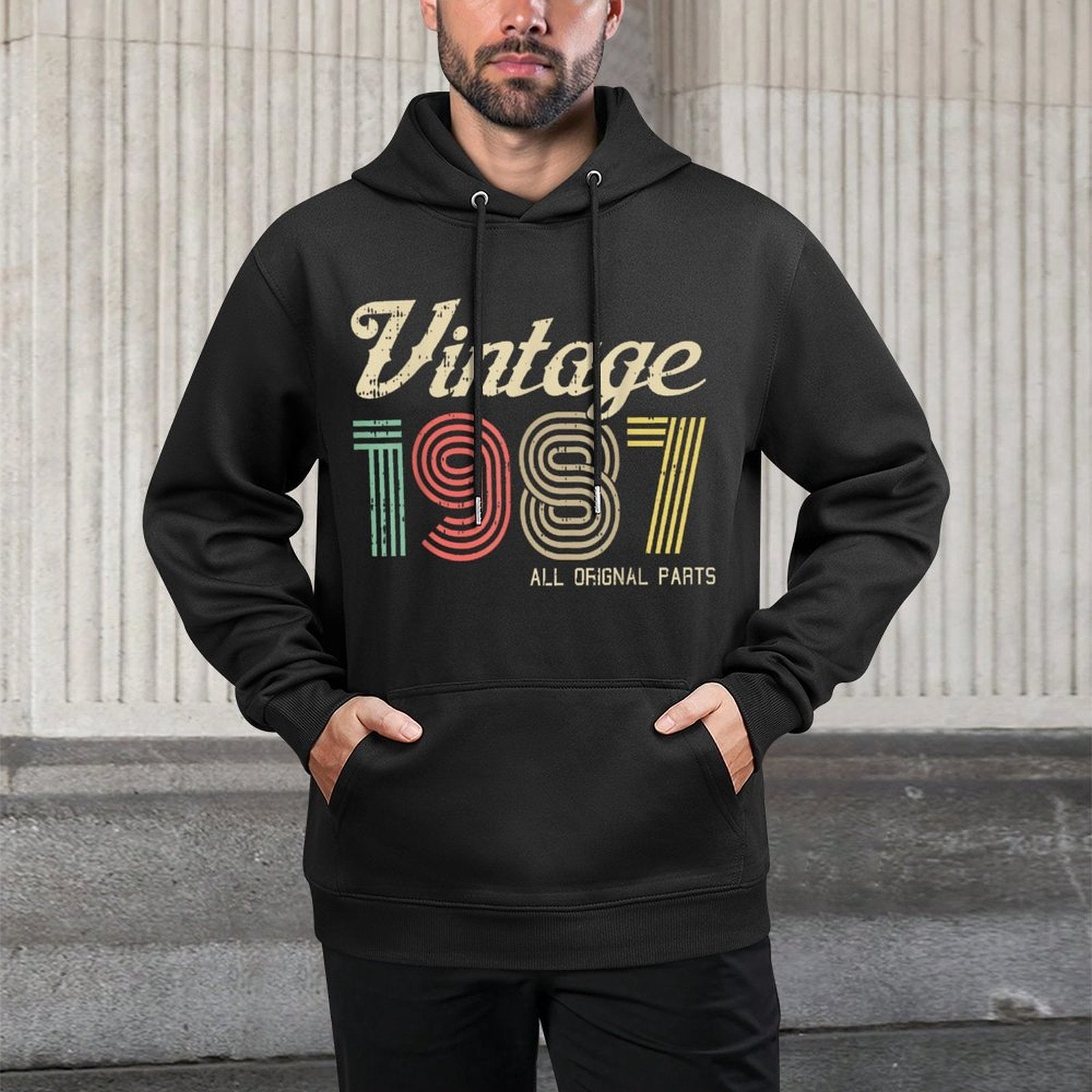 Vintage 1987 Original Parts Funny Retro 37th Birthday Casual Wear Hoodie