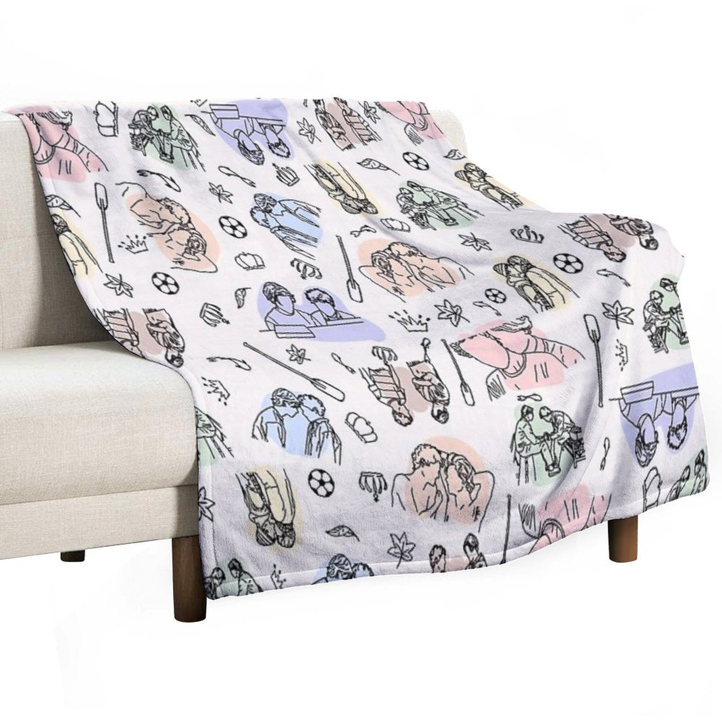 Young Royals Minimal Machine-washable Throw Blanket