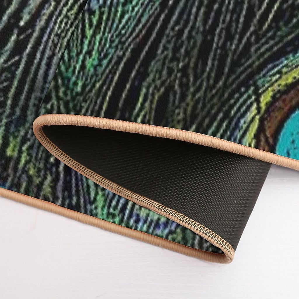 Peacock Feathers, Bird Lover Gifts, Cool Bird Outfits, Beautiful Feather Patterns  Repositionable Bath Mat