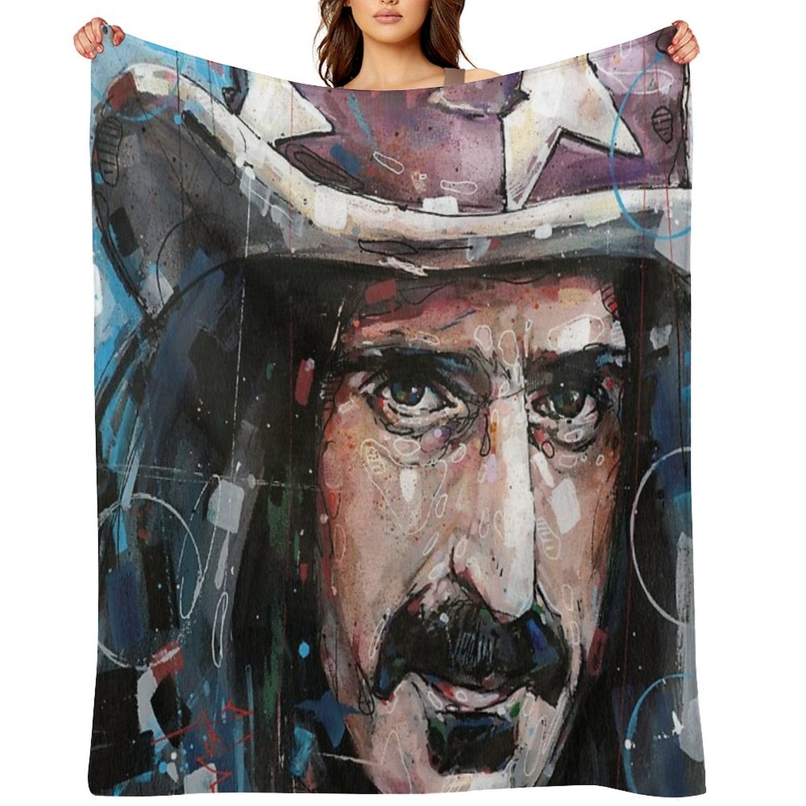 Frank Zappa Painting Eco-conscious Throw Blanket
