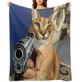 Big Floppa Gangsta Sustainable Throw Blanket
