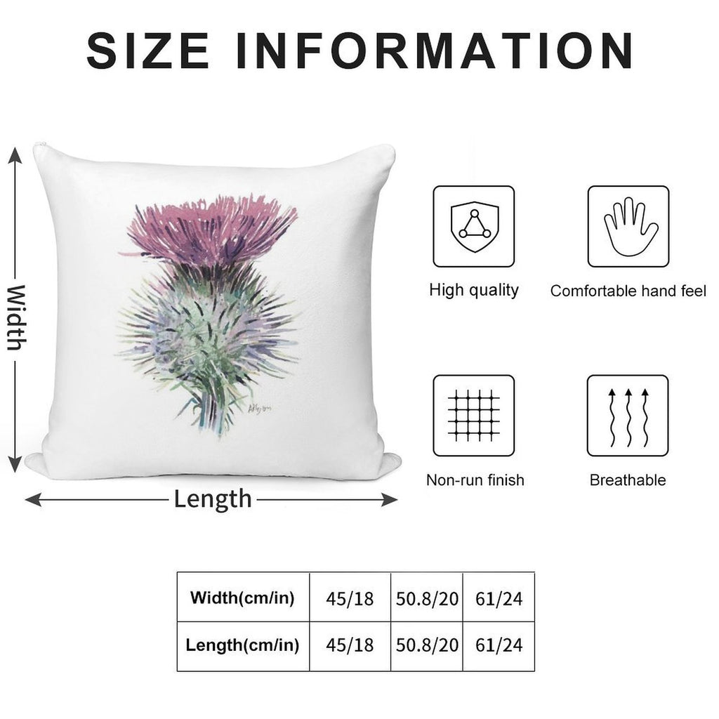 Scottish Thistle Soft Skin-Friendly Throw Pillow