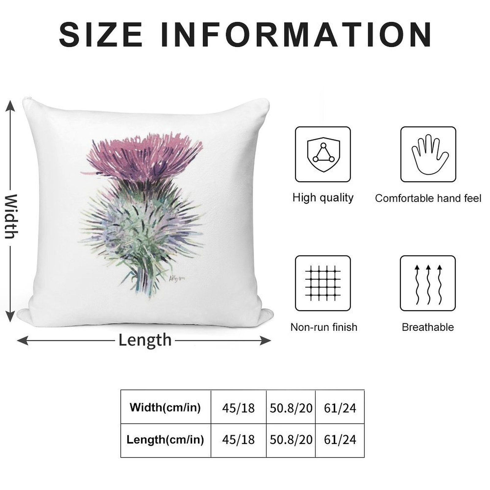 Scottish Thistle Soft Skin-Friendly Throw Pillow