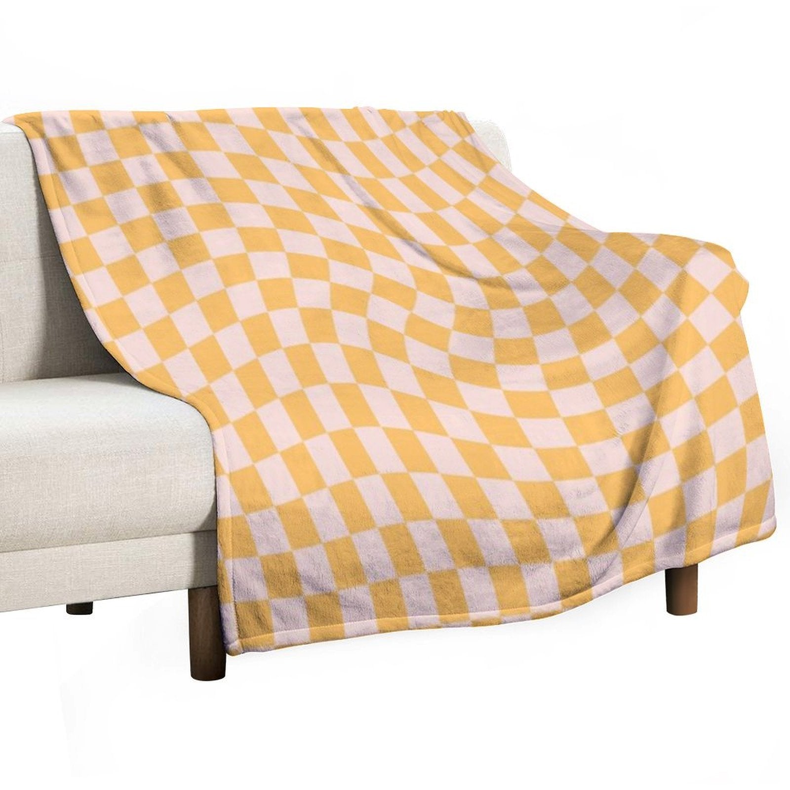 Check I - Yellow Twist Quick-dry Throw Blanket
