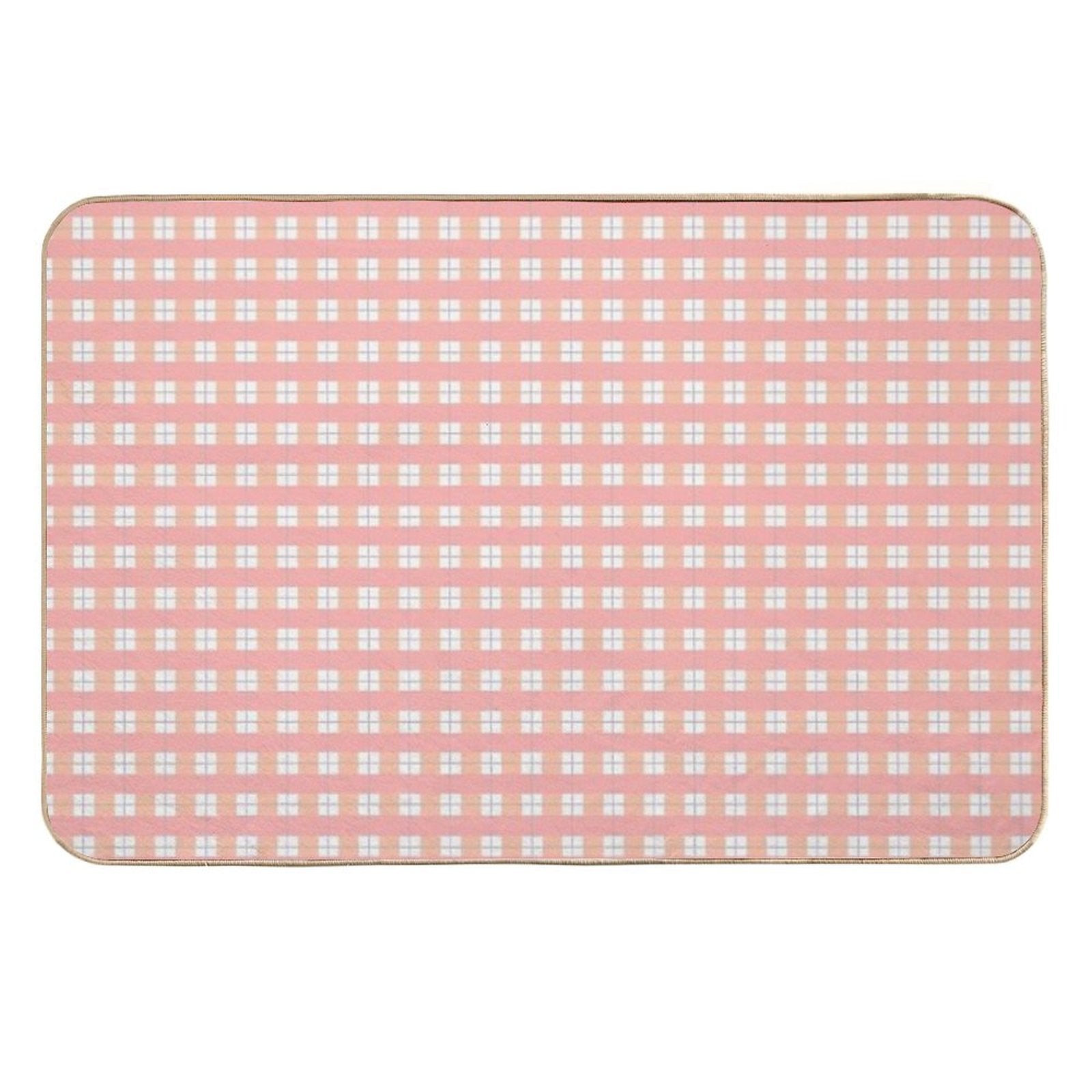 Cottage Plaid (peachy)  Dirt-Trapping Bath Mat