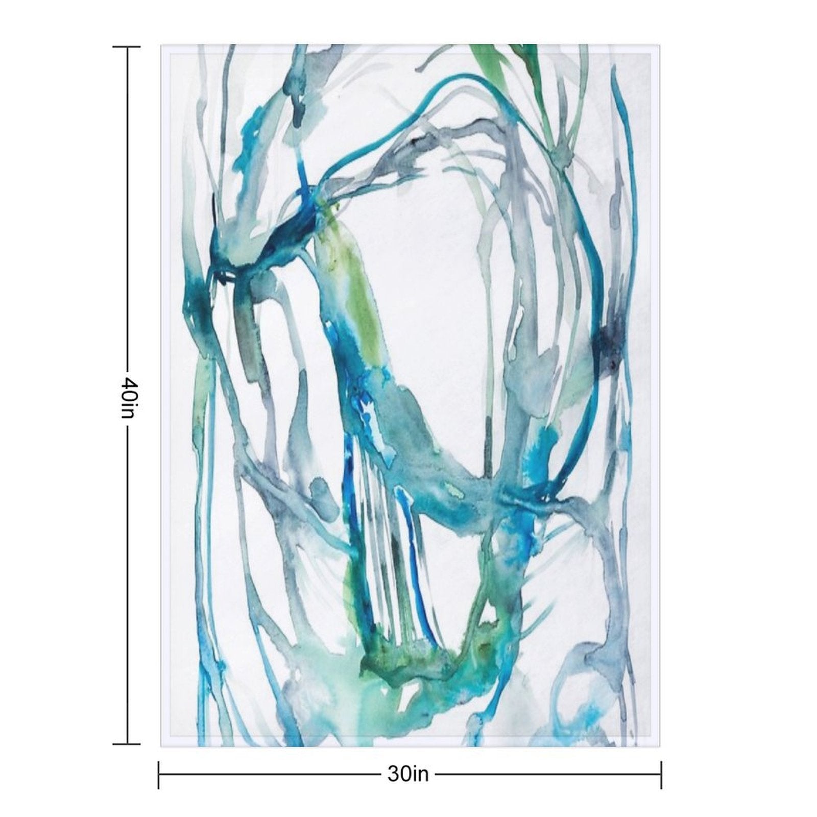 Blue Abstract Watercolor Painting Sustainable Throw Blanket