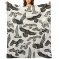 Birds of Prey Black Comfort Throw Blanket