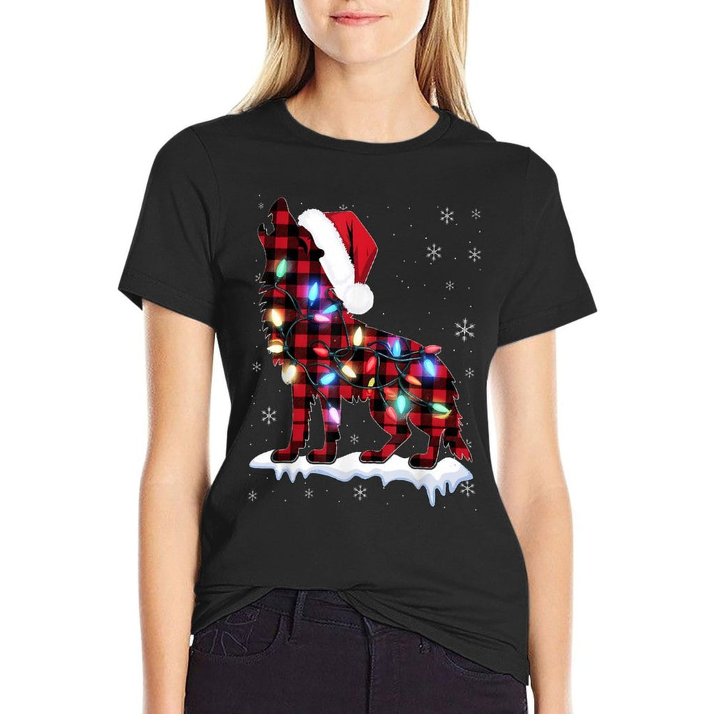 Wolf Pajama Family Matching Group Christmas  Graphic-printed T-Shirt