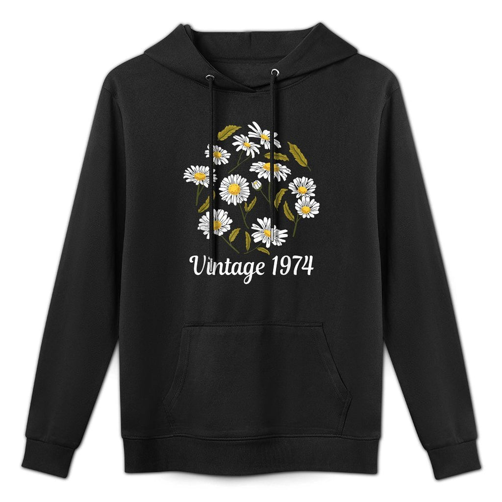 Vintage 1974 Cute Spring Summer Daisy Flower 50th Birthday All-Day Comfort Hoodie