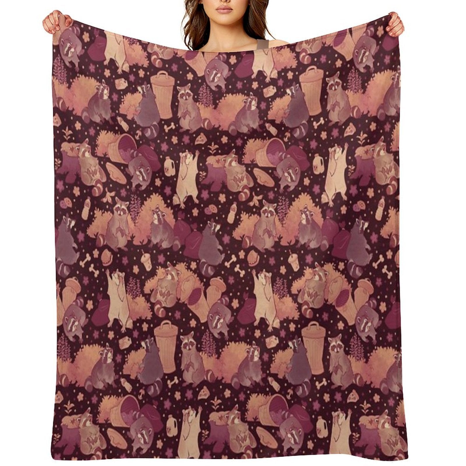 Raccoons Nighttime Pillage Comfort Throw Blanket