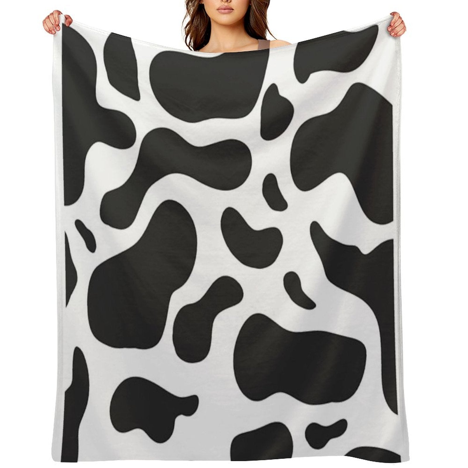 Cow Pattern Plush Throw Blanket