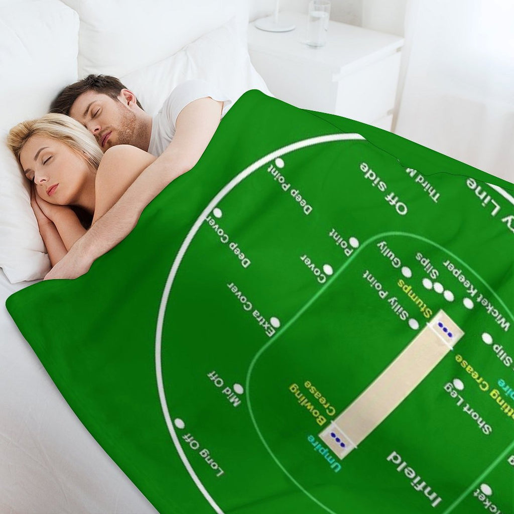 Cricket Pitch Layout Machine-washable Throw Blanket