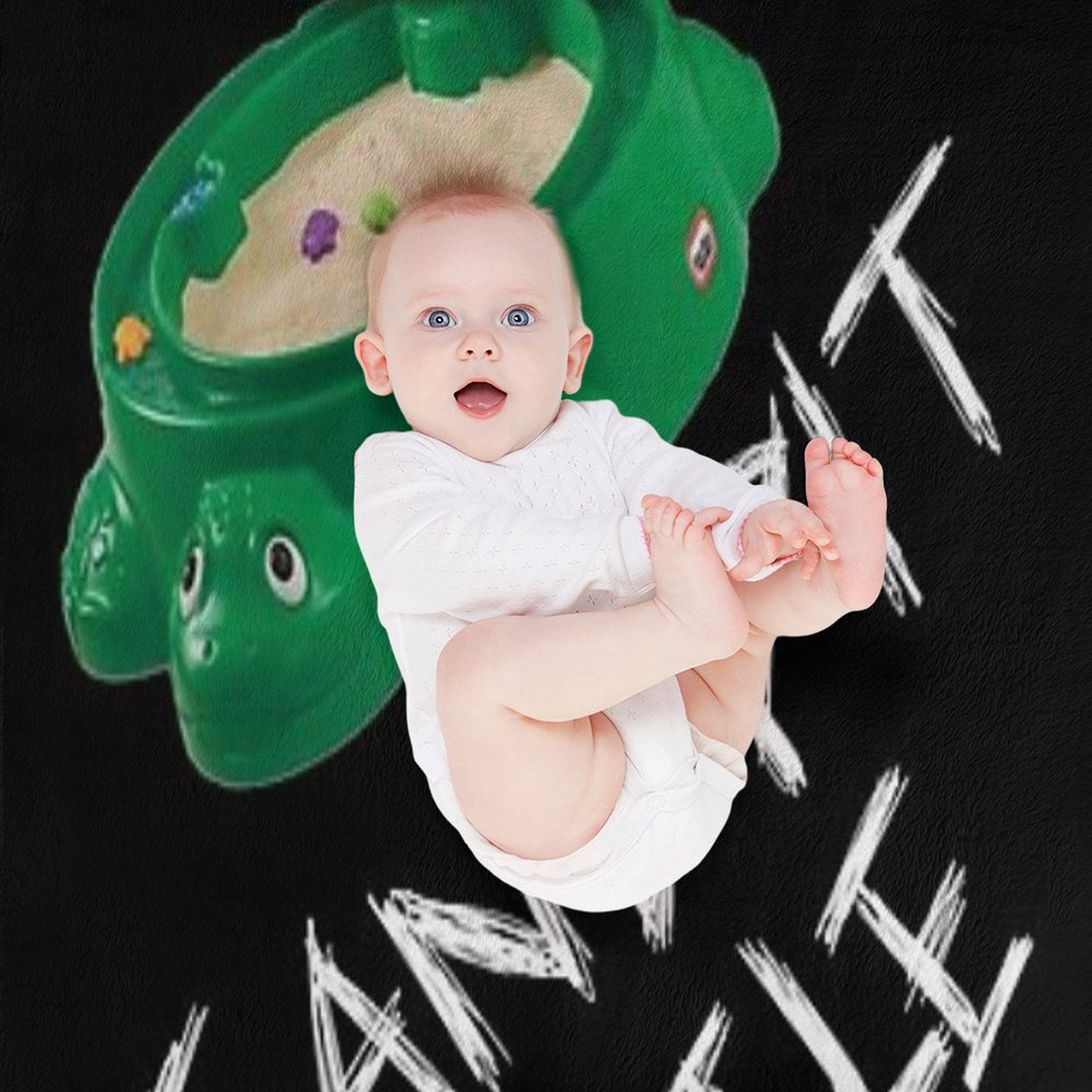 This Is Sandpit Turtle Bmth Meme White on Black Classic Easy Care Throw Blanket