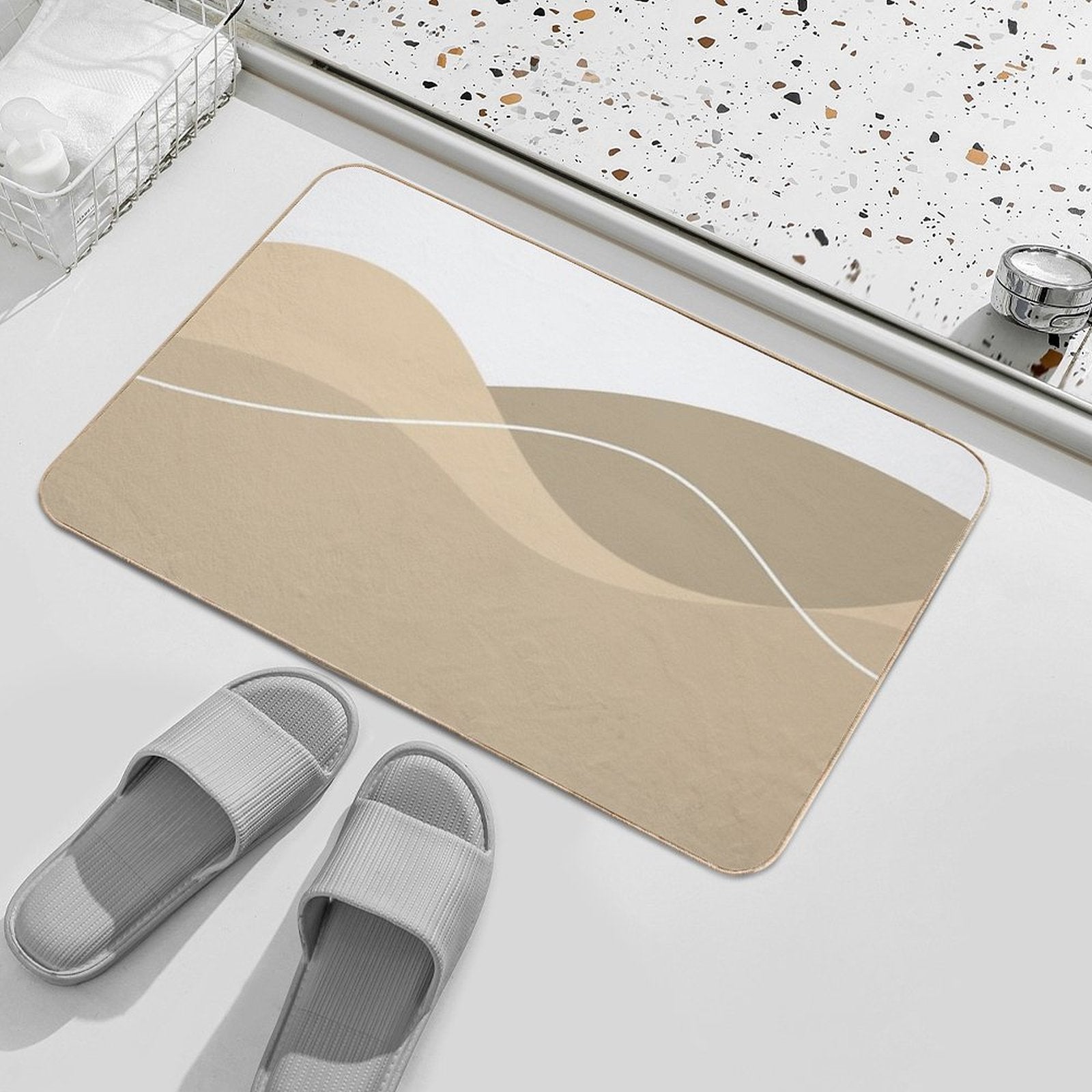 Gorgeous Brown Aesthetic Big Overlap Items  Toxin-Free Bath Mat