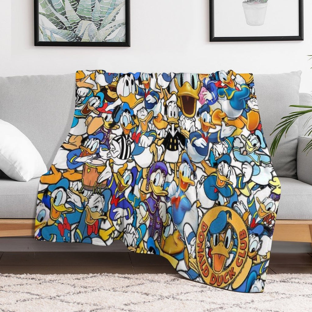 Donald Duck Kids Classic Funny Cartoon Ultimate Super Fine HD Collage Quick-dry Throw Blanket