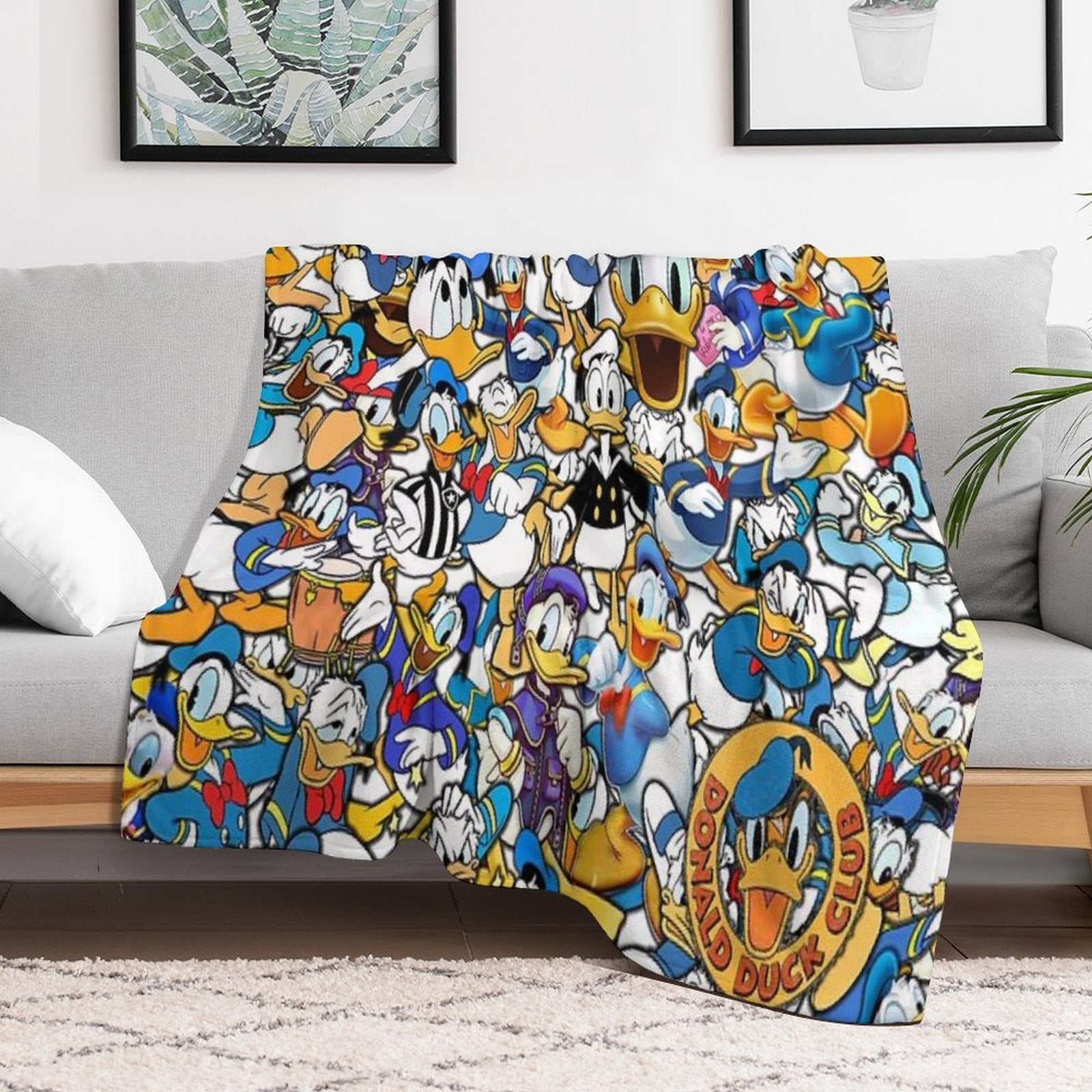 Donald Duck Kids Classic Funny Cartoon Ultimate Super Fine HD Collage Quick-dry Throw Blanket