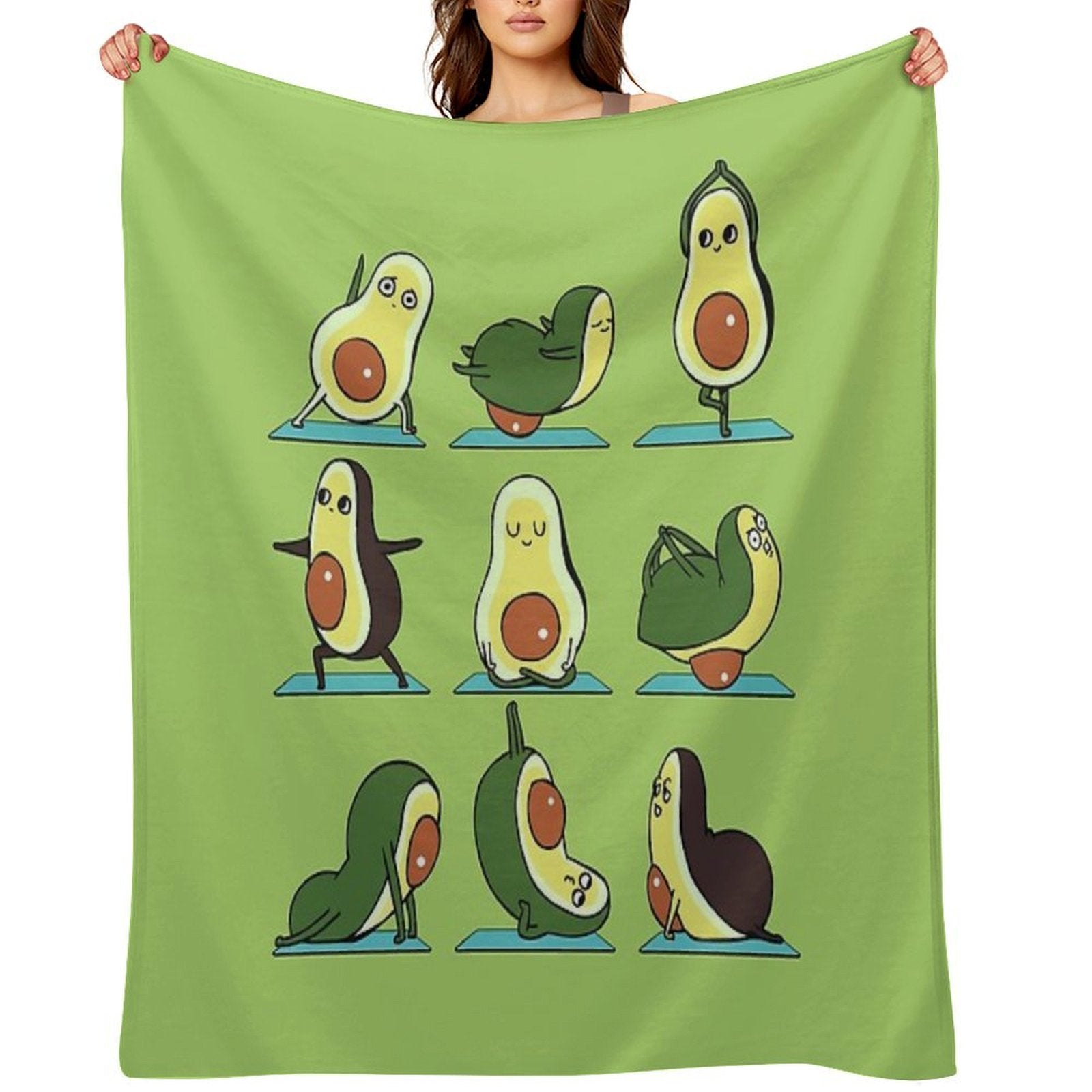Avocado Yoga Easy Care Throw Blanket