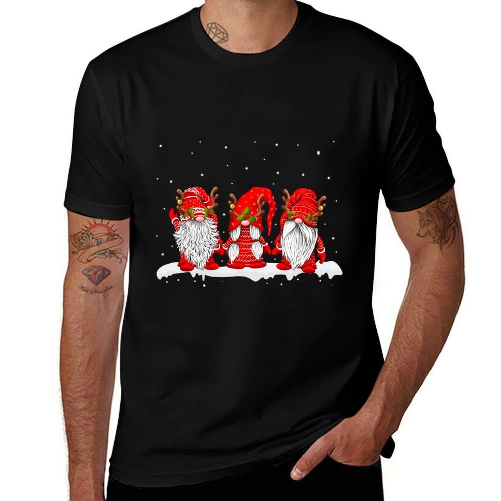 Three Nordic Gnomes Winter Christmas Swedish Elves Comfortable T-Shirt