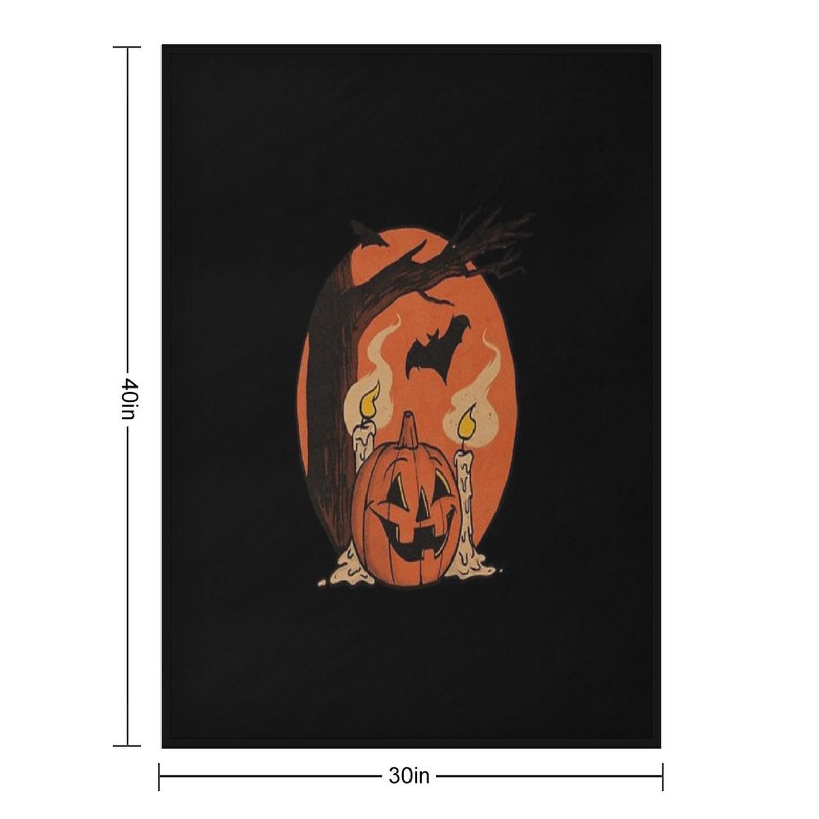 Vintage Pumpkin Scene Halloween Compact Throw Blanket