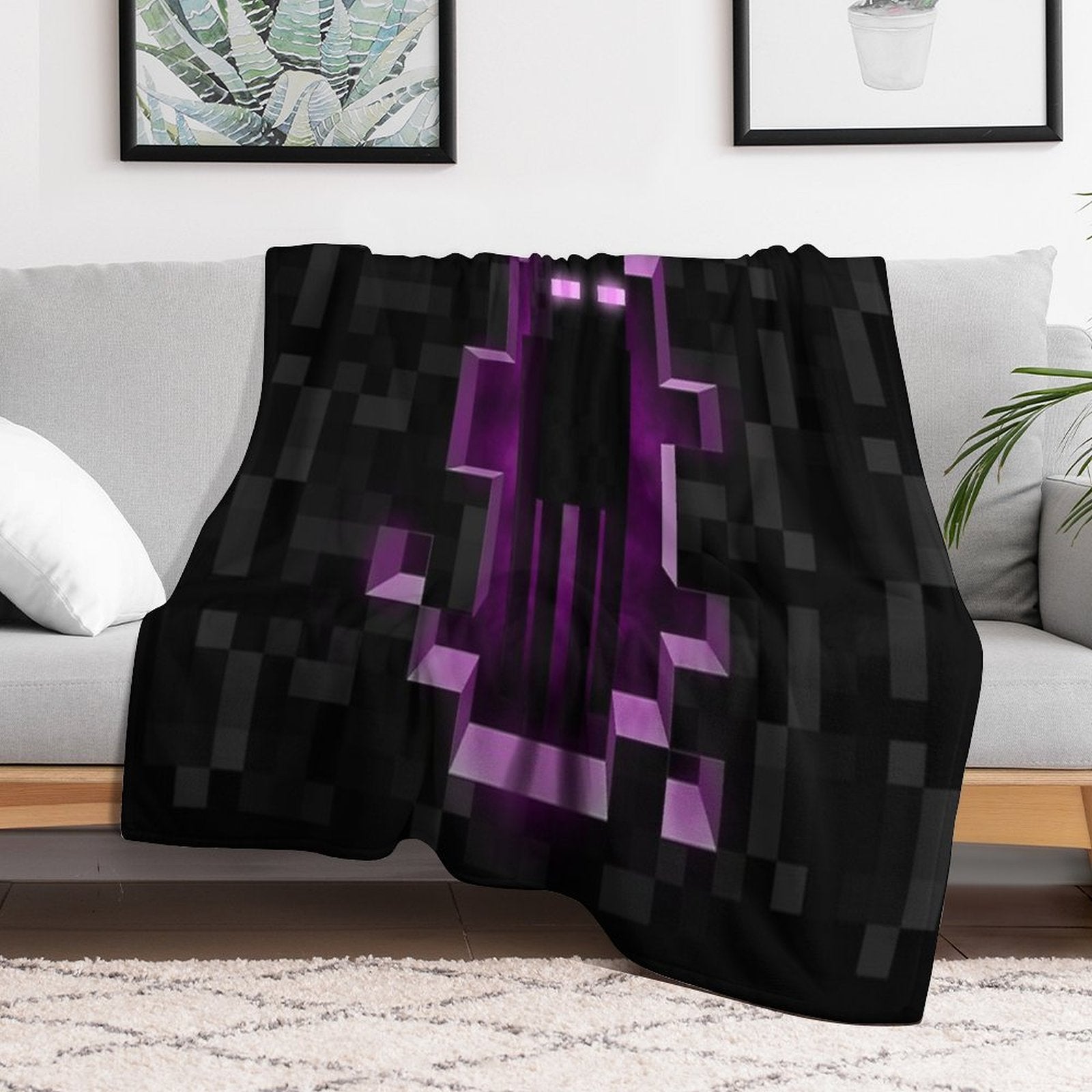 Enderman Minecrafter Enderdragon Eco-conscious Throw Blanket